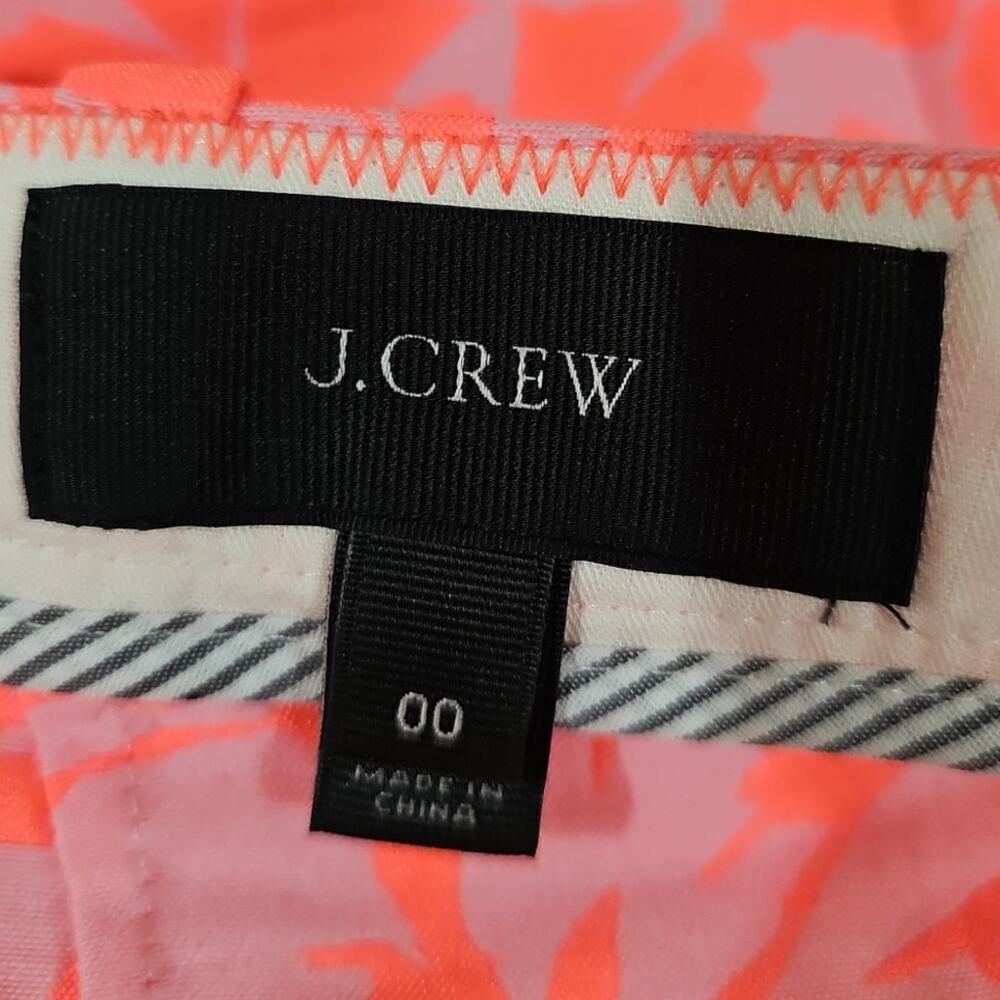 J.Crew Coral Jacquard Shorts Neon Orange Size 00 - Picture 3 of 5
